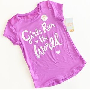 JB Girls Run The World Purple Active Tee
